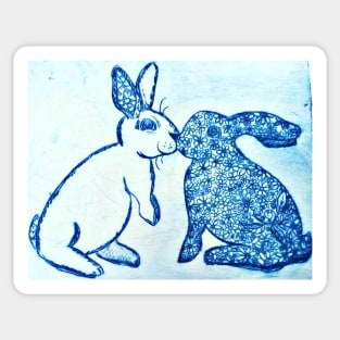 Sweet Kissing Bunnies Sticker